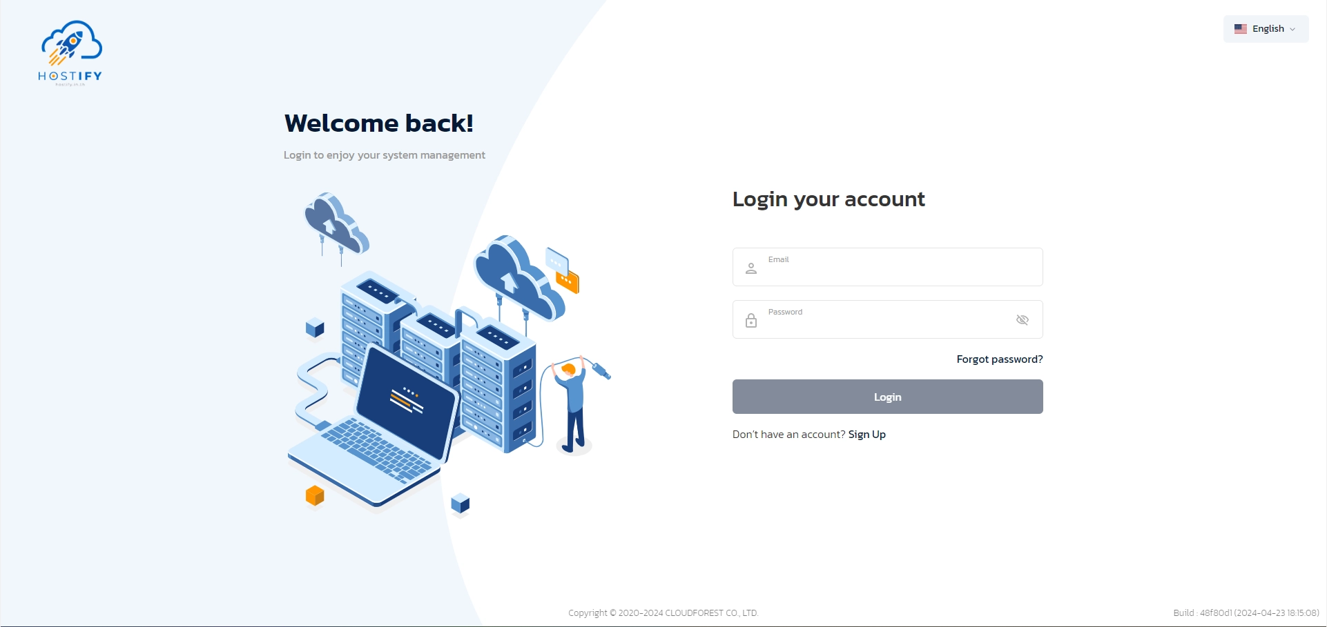 หน้า Login เข้าสู่ระบบ Portal.hostify.in.th